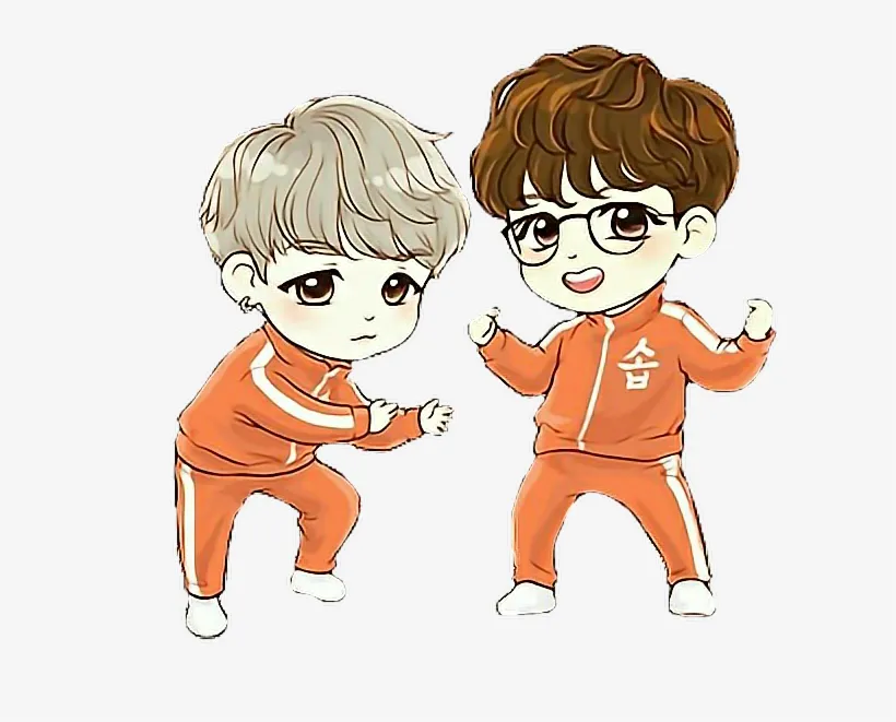 V chibi cùng nét vẽ đáng yêu, làm nổi bật thần thái của anh ấy.
