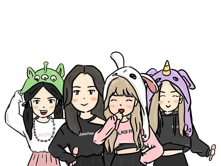 Ảnh chibi Blackpink trong trang phục concert cực chất. Ảnh chibi Blackpink trong trang phục concert cực chất.