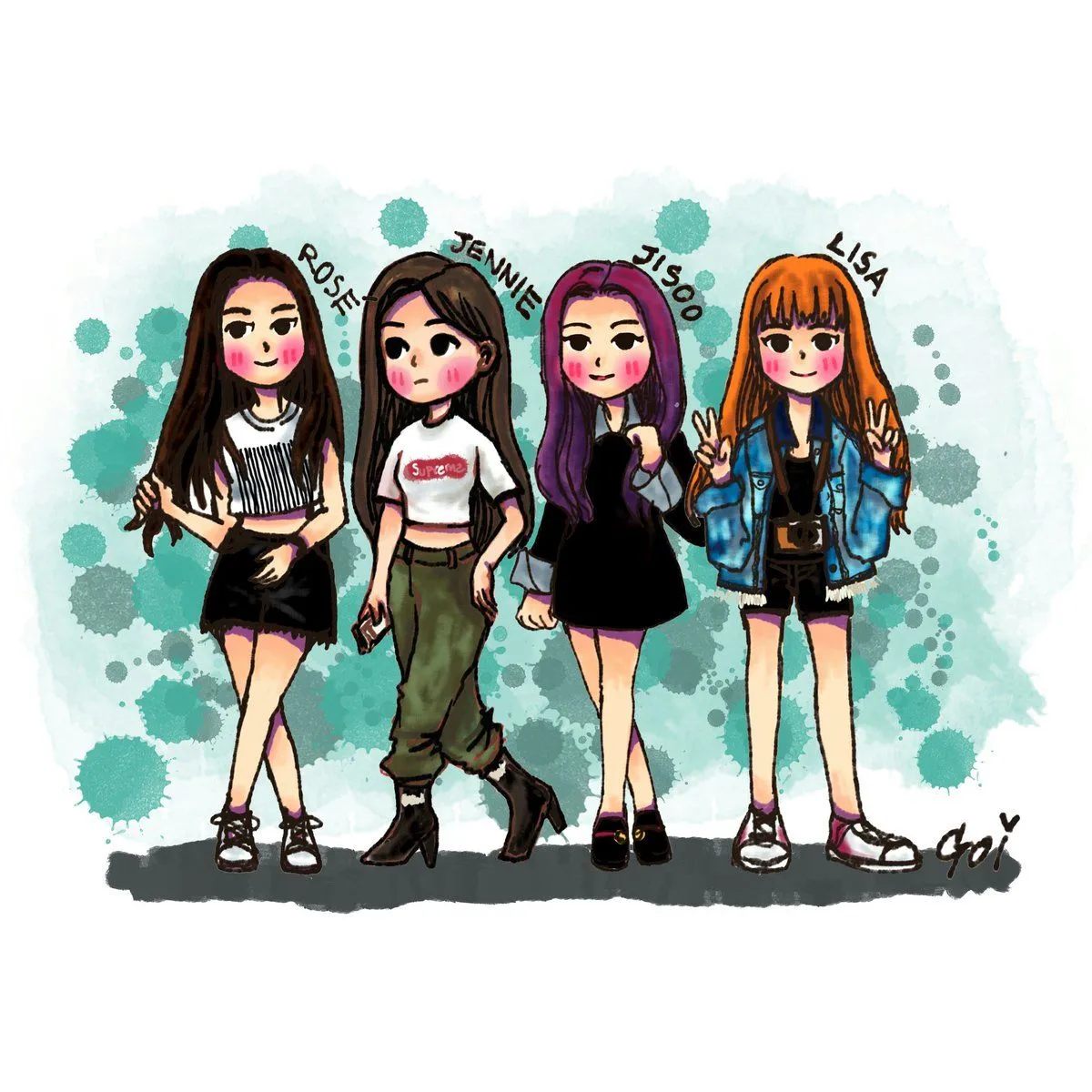 Ảnh chibi Blackpink nhóm trong trang phục biểu diễn độc đáo. Ảnh chibi Blackpink nhóm trong trang phục biểu diễn độc đáo.