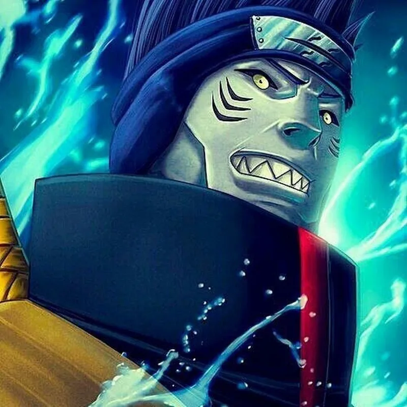 Ảnh Kisame Hoshigaki nổi bật với vẻ ngoài rắn rỏi, hiển thị.