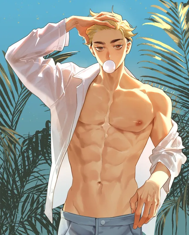 Thần thái đỉnh cao trong ảnh trai 6 múi anime Thần thái đỉnh cao trong ảnh trai 6 múi anime