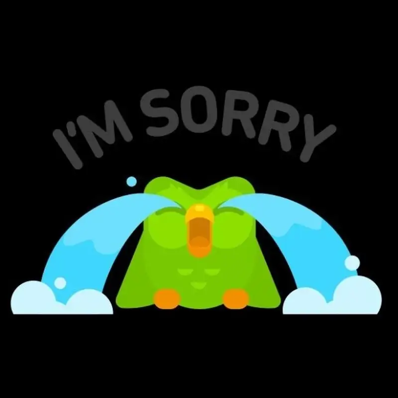 Duolingo meme xin lỗi hài huớc