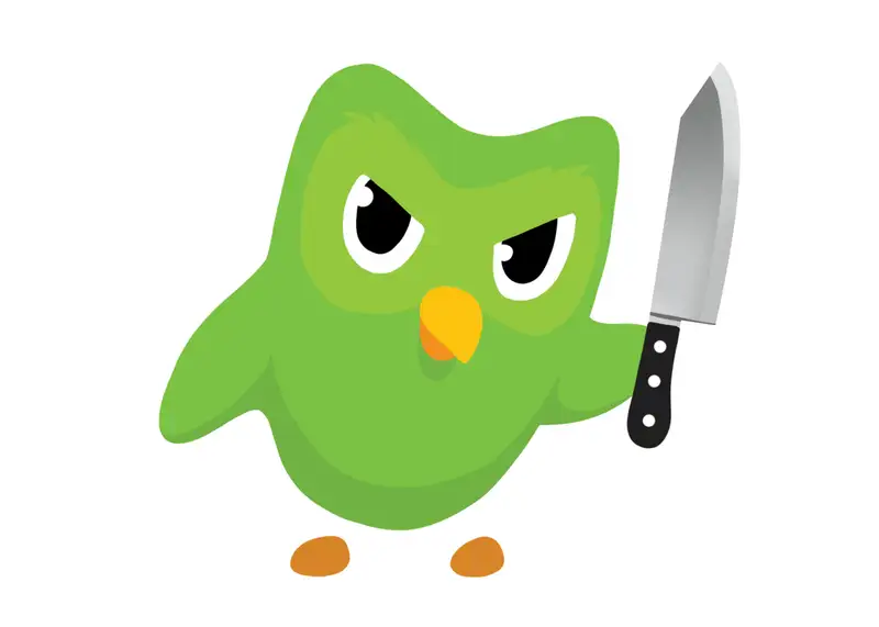 Duolingo meme cầm dao hài hước