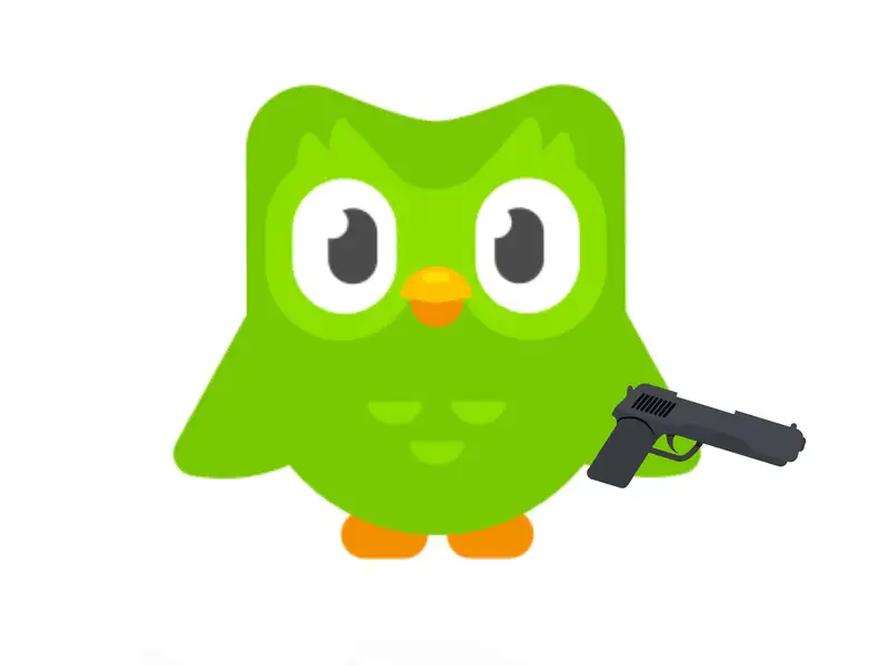 Duolingo meme cầm súng hài hước
