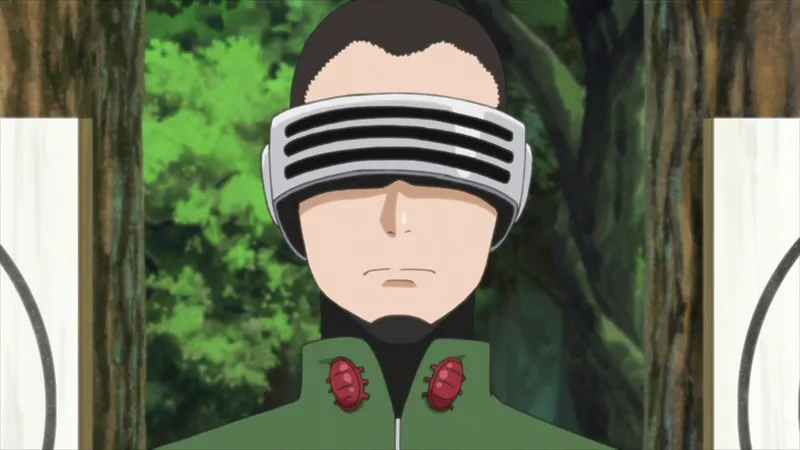 Ảnh Shino Aburame với phong thái bí ẩn và mạnh mẽ