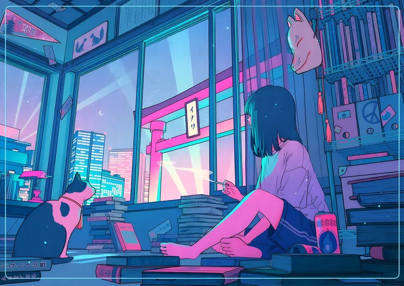 Sự kết hợp hoàn hảo giữa nghệ thuật và yên bình với avatar anime chill Sự kết hợp hoàn hảo giữa nghệ thuật và yên bình với avatar anime chill