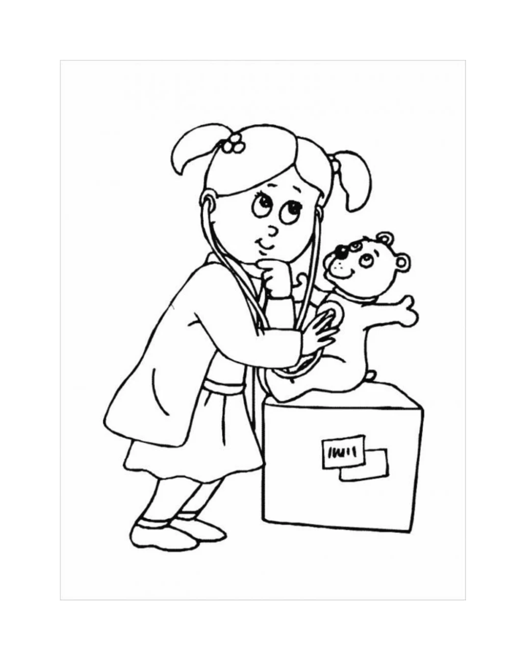 Tranh tô màu bác sĩ là hoạt động giáo dục thú vị tại nhà