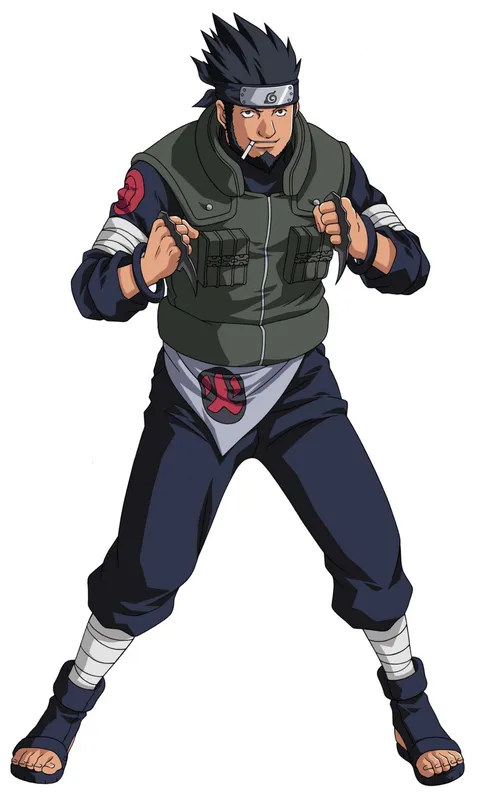 Hình ảnh Asuma Sarutobi với phong cách mạnh mẽ