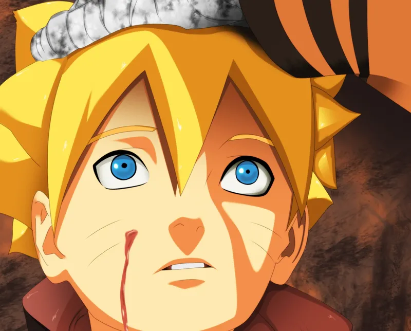 Ảnh Boruto Uzumaki nổi bật với ánh mắt đầy quyết tâm