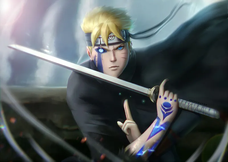 Hình ảnh Boruto Uzumaki cùng các tư thế chiến đấu cuốn hút