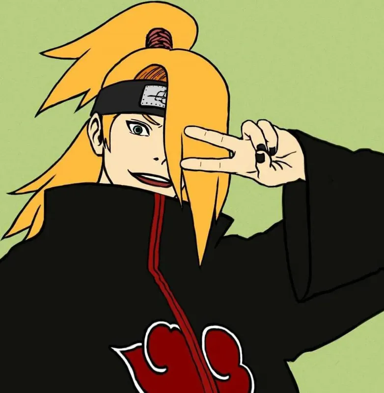 Deidara với đôi mắt sắc bén và phong thái lạnh lùng