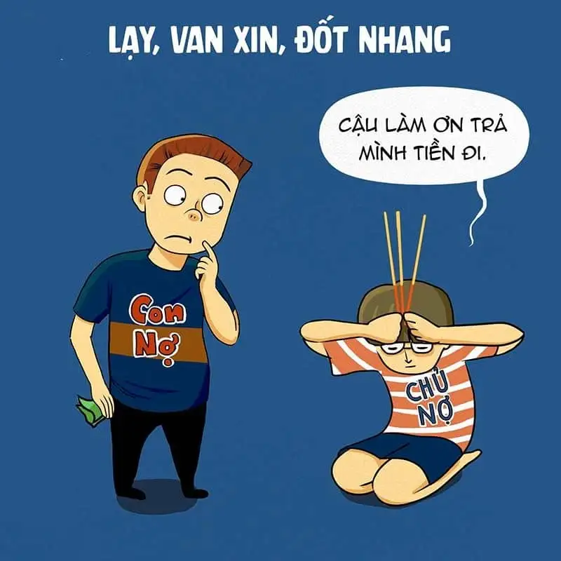 Meme lạy với gương mặt hài hước