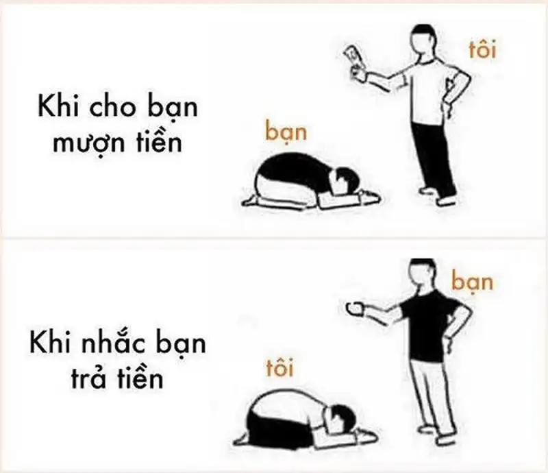 Meme lạy đòi tiền hài hước và độc đáo