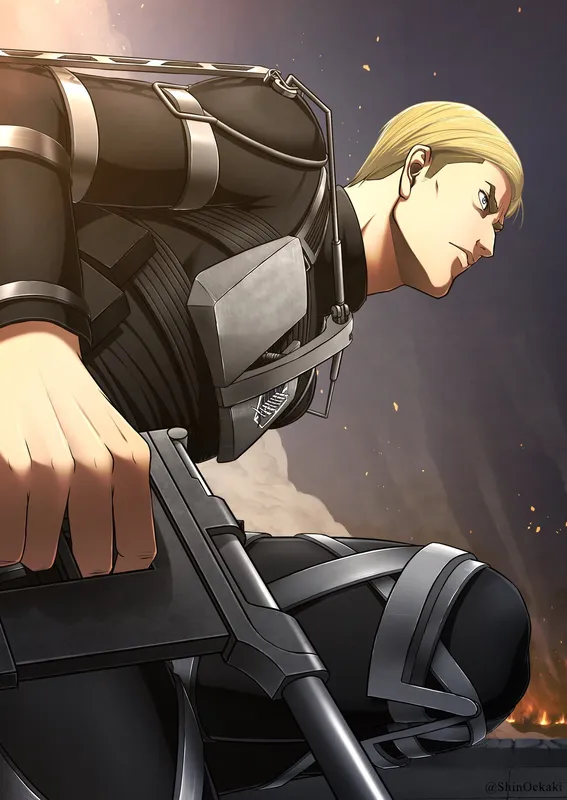 Hình ảnh Erwin Smith nổi bật giữa bối cảnh chiến trường khốc liệt Hình ảnh Erwin Smith nổi bật giữa bối cảnh chiến trường khốc liệt