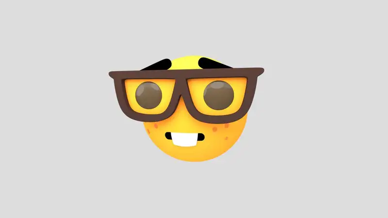 Emoji meme đeo kính hài hước và thú vị