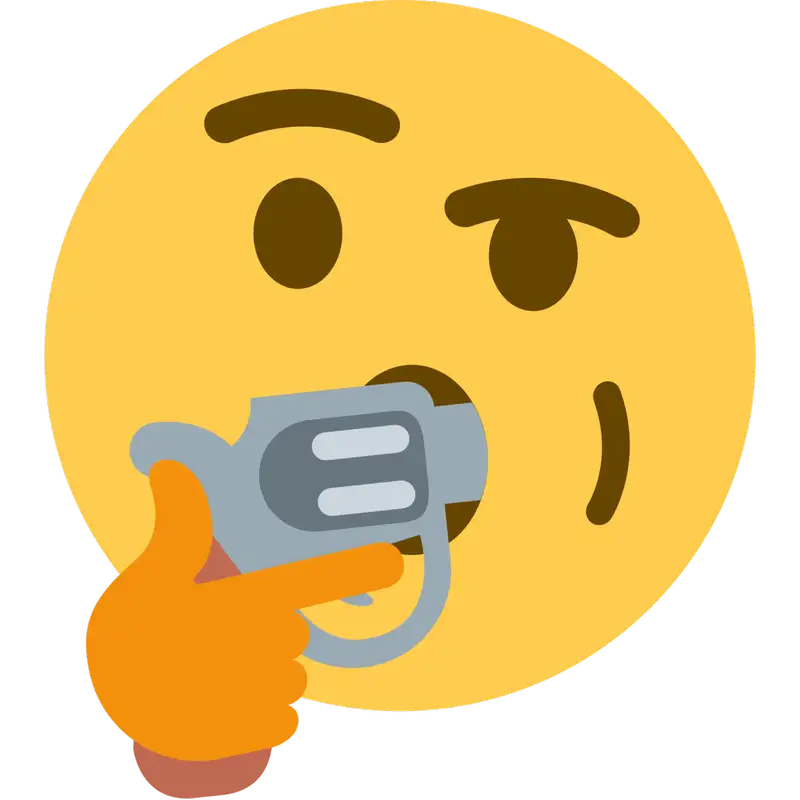 Emoji meme ngậm súng hài hước