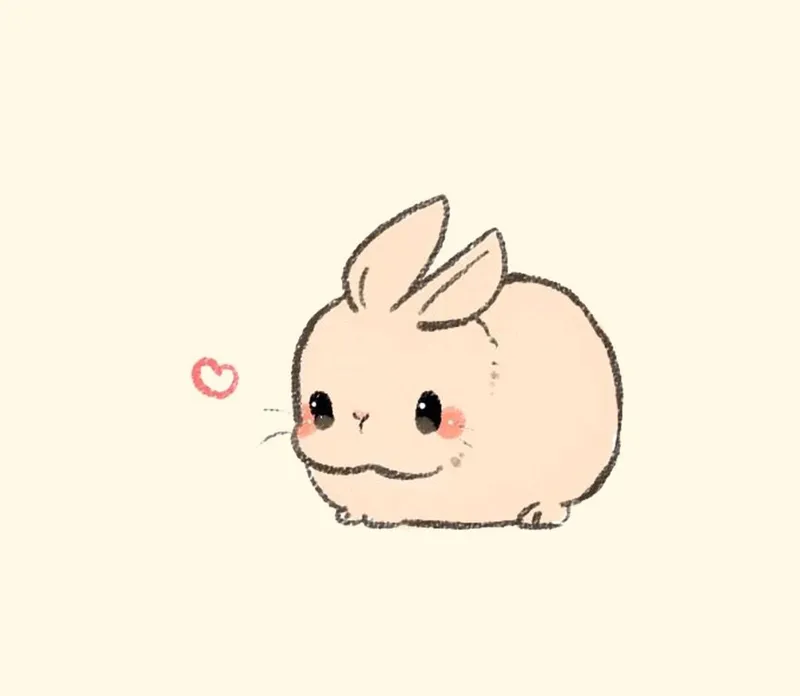 Chibi thỏ cute trong biểu cảm đang ngáp siêu đáng yêu.