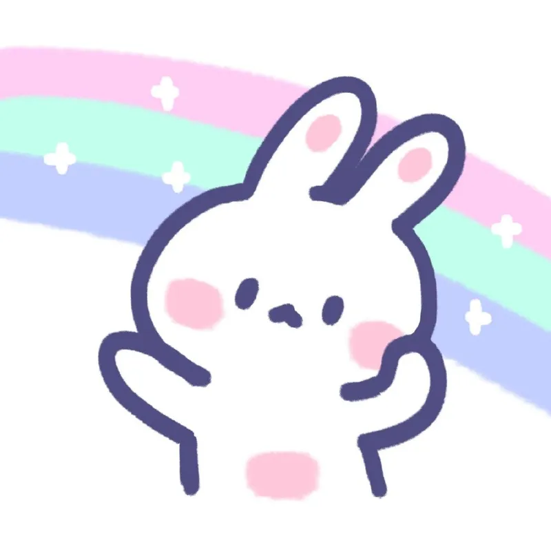 Ngắm chibi thỏ cute ngồi trên bãi cỏ xanh mượt.
