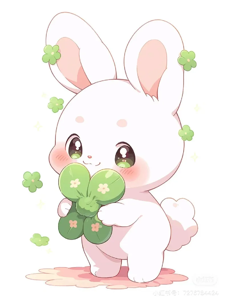 Hình ảnh chibi thỏ cute với biểu cảm vui nhộn làm bạn bật cười.