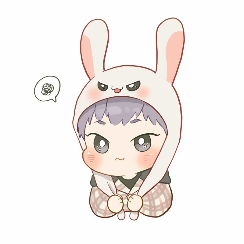 Bộ ảnh chibi thỏ cute cực kỳ dễ thương cho fan yêu động vật.