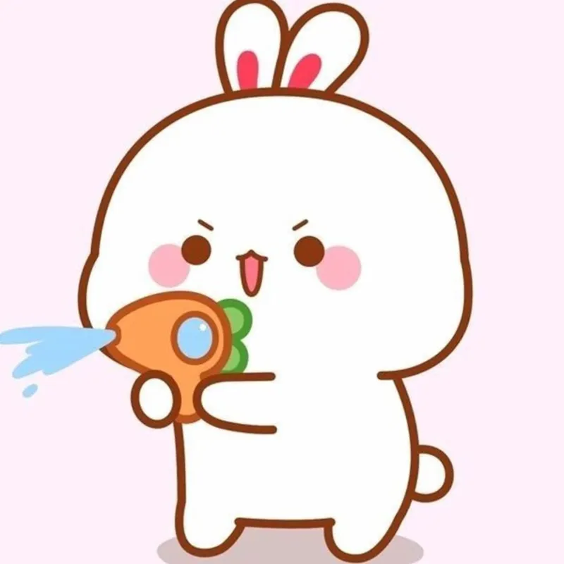 Chibi thỏ cute và những phụ kiện đầy sắc màu dễ thương.