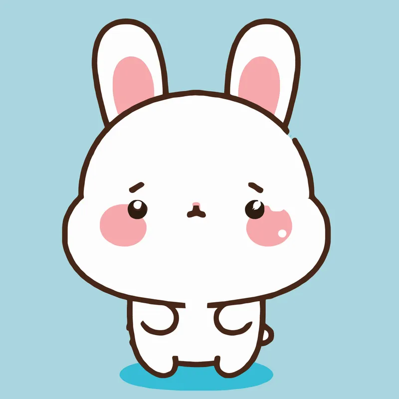 Chibi thỏ cute trong thiết kế tối giản nhưng nổi bật.