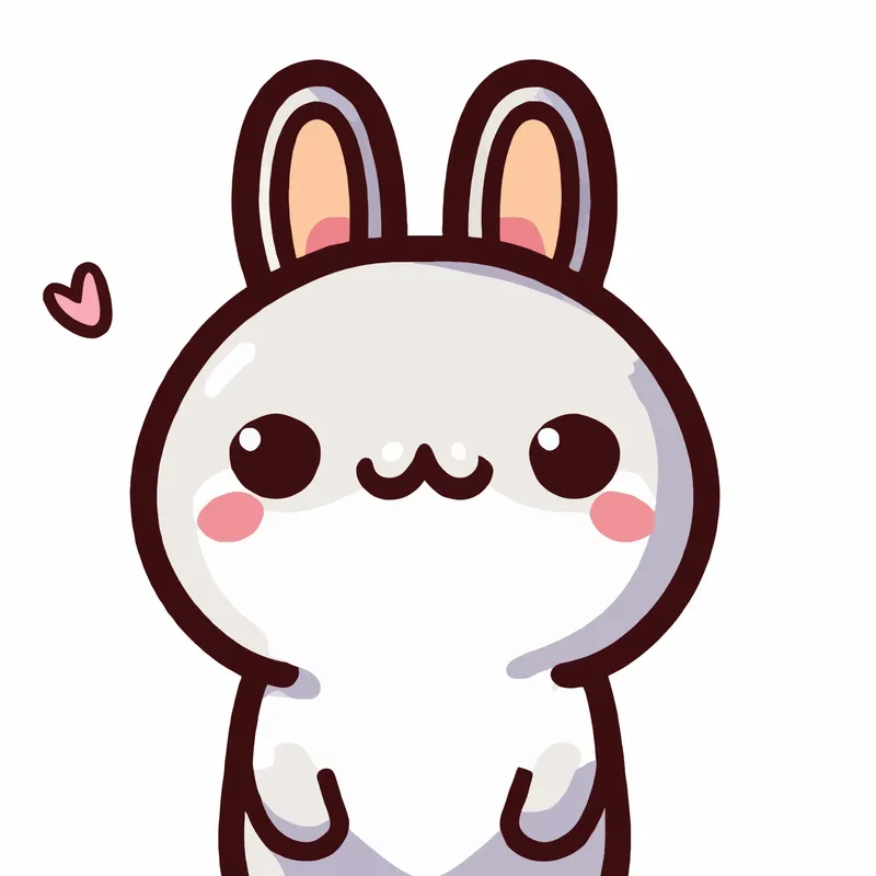 Chibi thỏ cute với nét vẽ đơn giản nhưng cực kỳ tinh tế.
