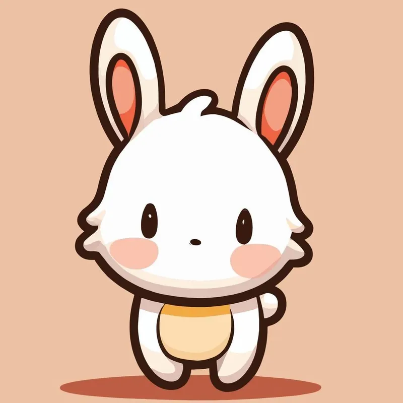 Chibi thỏ cute siêu xinh, phù hợp với phong cách trẻ trung.