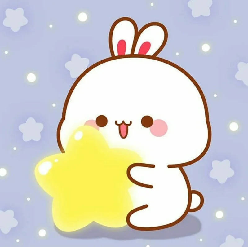 Ngắm chibi thỏ cute với phong cách anime đầy sức sống.