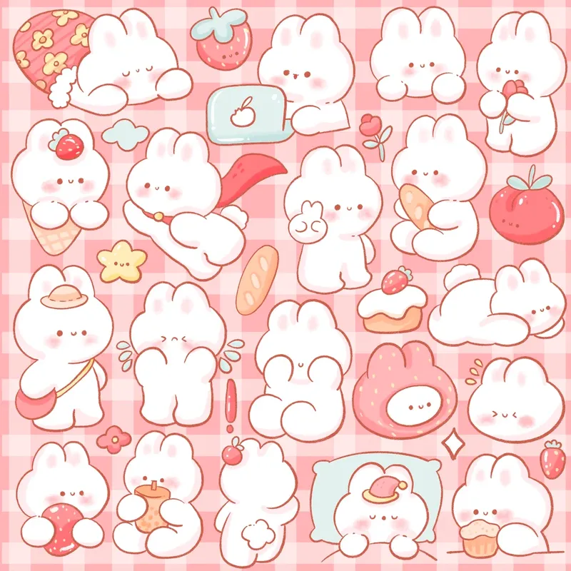 Chibi thỏ cute mang nét hoạt hình Nhật Bản, siêu đáng yêu!