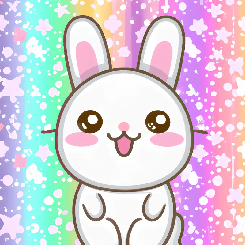 Bộ ảnh chibi thỏ cute với hiệu ứng chuyển động hài hước.