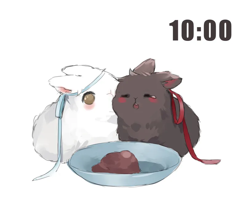 Chibi thỏ cute với đôi mắt to tròn dễ thương.