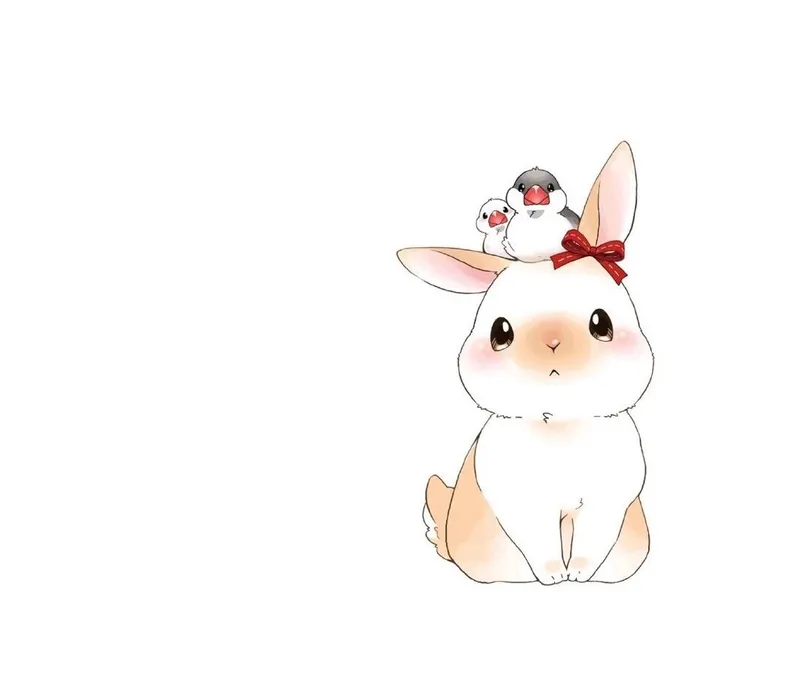 Bộ chibi thỏ cute đáng yêu, phù hợp làm ảnh đại diện.