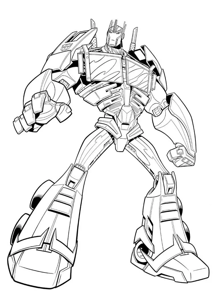 Hình tô màu Transformers với các nhân vật mạnh mẽ