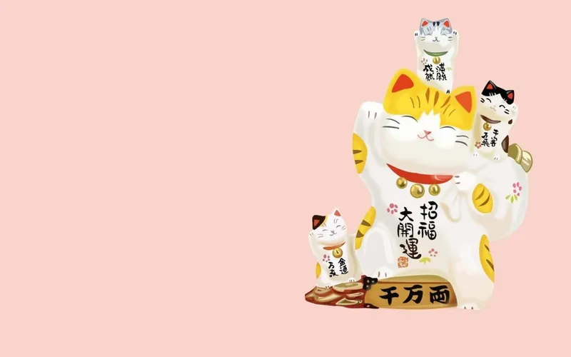 Khơi nguồn thịnh vượng cùng hình nền mèo thần tài