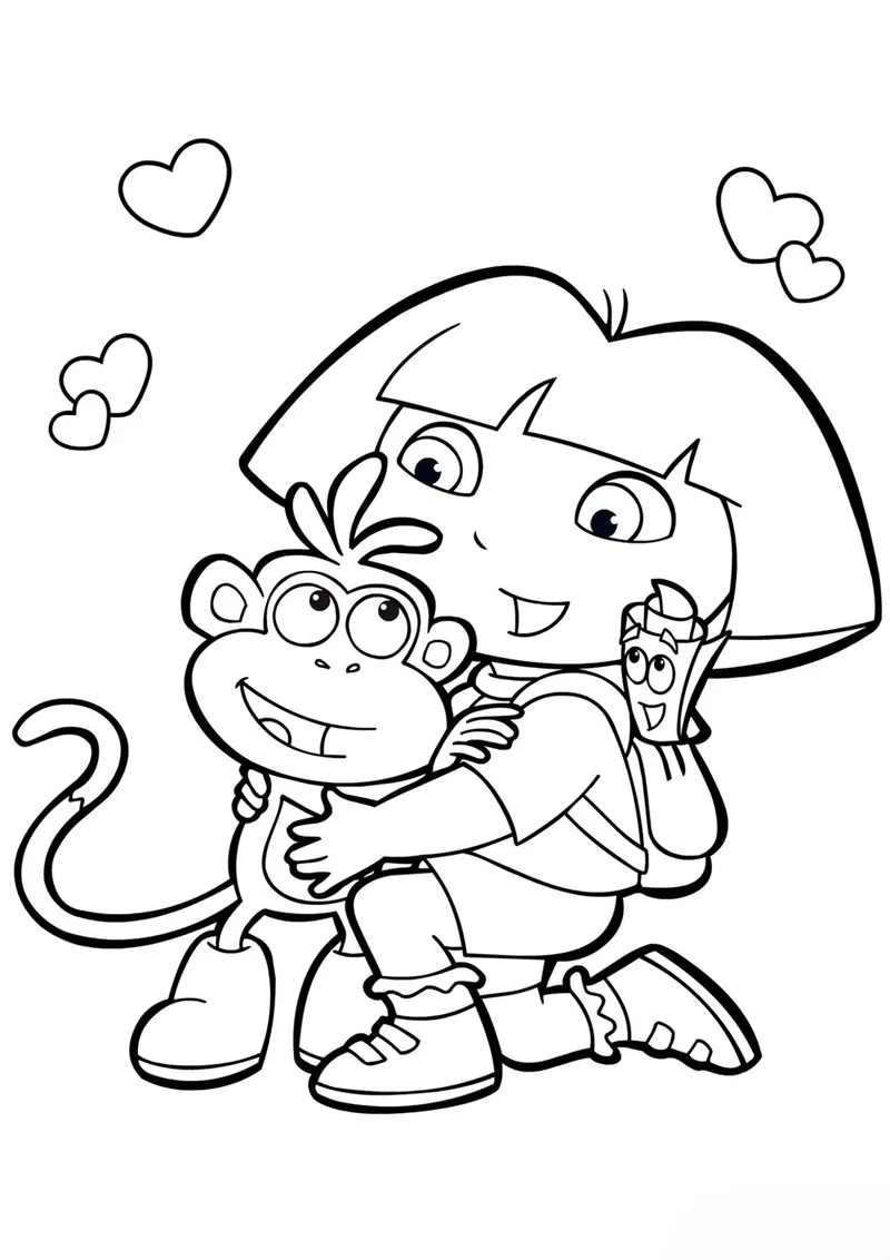 Hình tô màu Dora The Explorer để bé tập tô Hình tô màu Dora The Explorer để bé tập tô