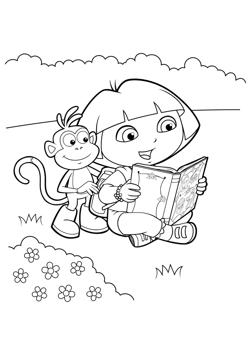 Tô màu Dora The Explorer cùng người bạn thú vị Tô màu Dora The Explorer cùng người bạn thú vị