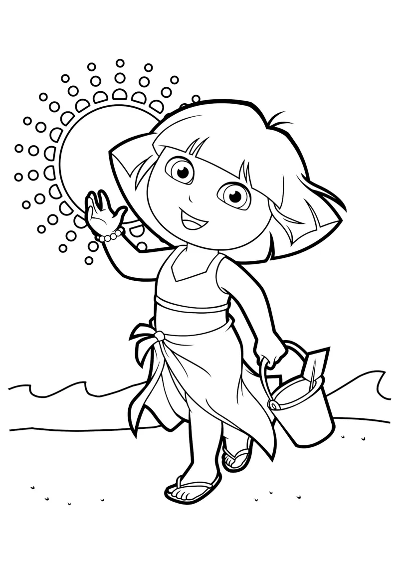 Tranh tô màu Dora The Explorer cho ngày cuối tuần Tranh tô màu Dora The Explorer cho ngày cuối tuần