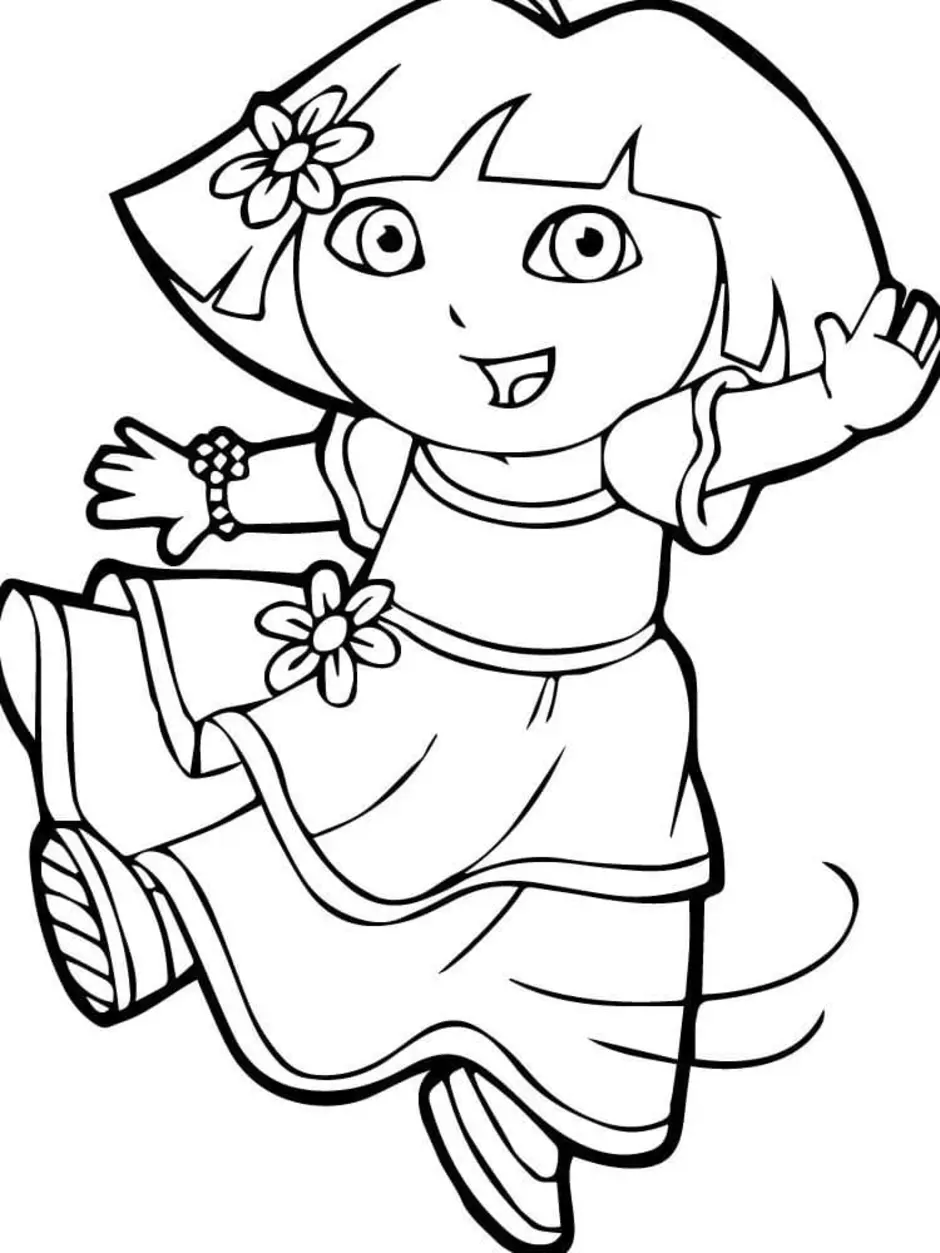 Hình vẽ tô màu Dora The Explorer đầy màu sắc Hình vẽ tô màu Dora The Explorer đầy màu sắc