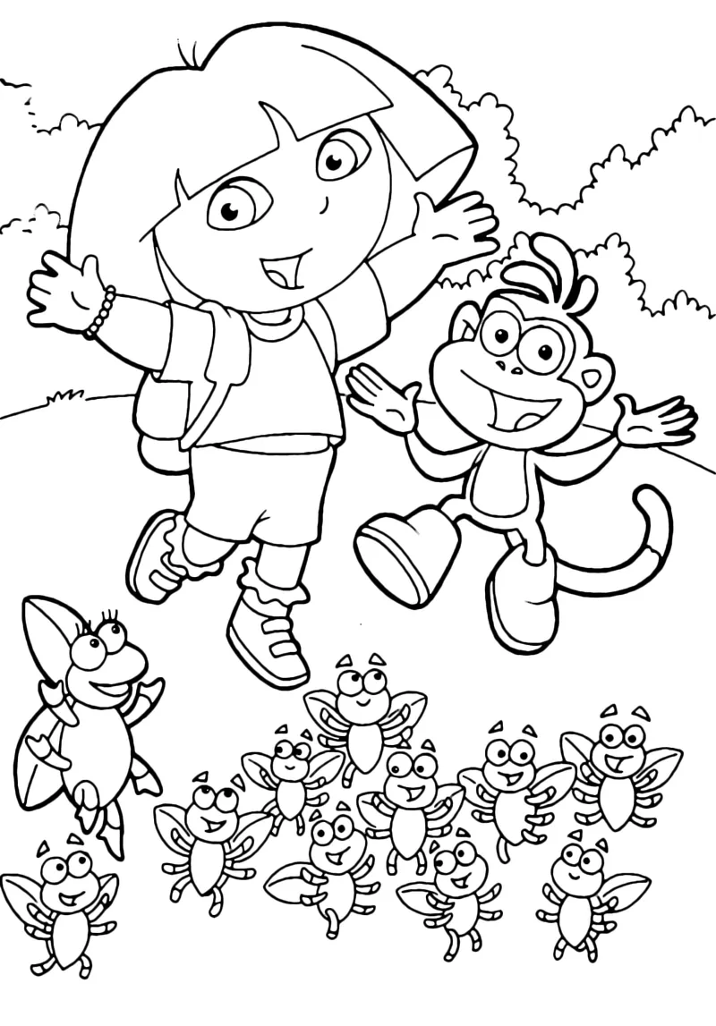 Tranh tô màu Dora The Explorer mang tính giáo dục cao Tranh tô màu Dora The Explorer mang tính giáo dục cao
