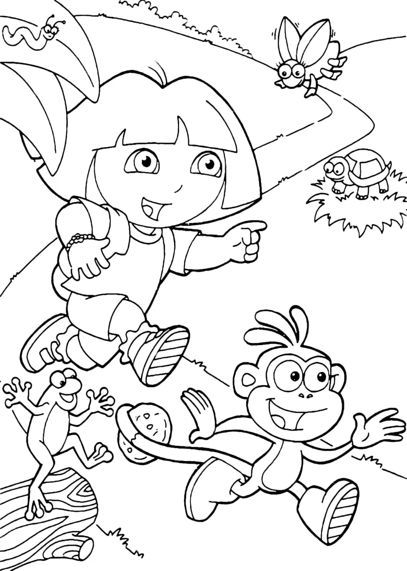 Tô màu Dora The Explorer trong chuyến phiêu lưu thú vị Tô màu Dora The Explorer trong chuyến phiêu lưu thú vị