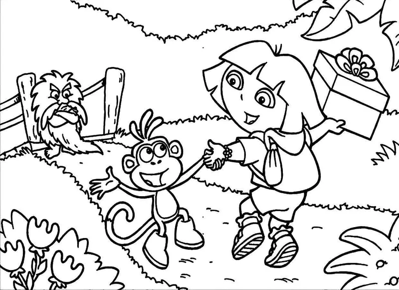 Tô màu Dora The Explorer cùng bạn bè Tô màu Dora The Explorer cùng bạn bè