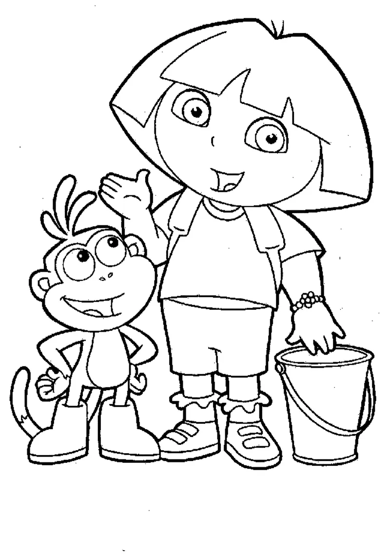 Tranh tô màu Dora The Explorer cho bé sáng tạo không giới hạn Tranh tô màu Dora The Explorer cho bé sáng tạo không giới hạn