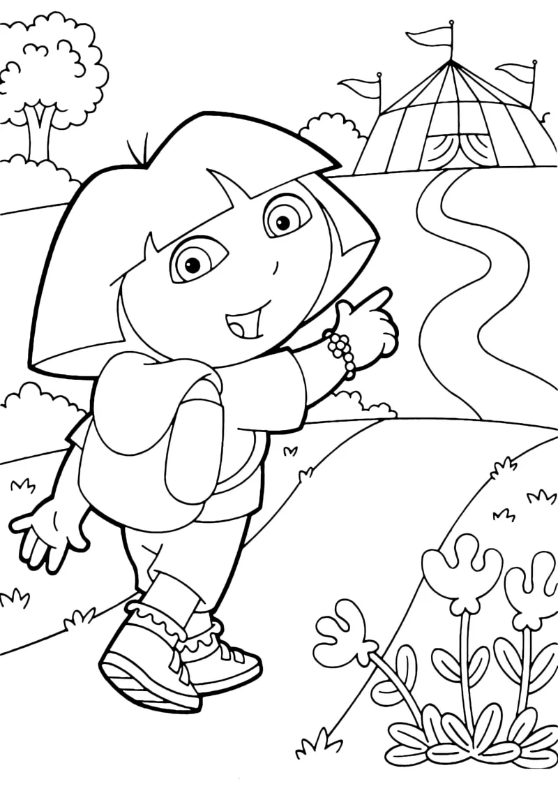 Tranh tô màu Dora The Explorer dành cho các bạn nhỏ Tranh tô màu Dora The Explorer dành cho các bạn nhỏ