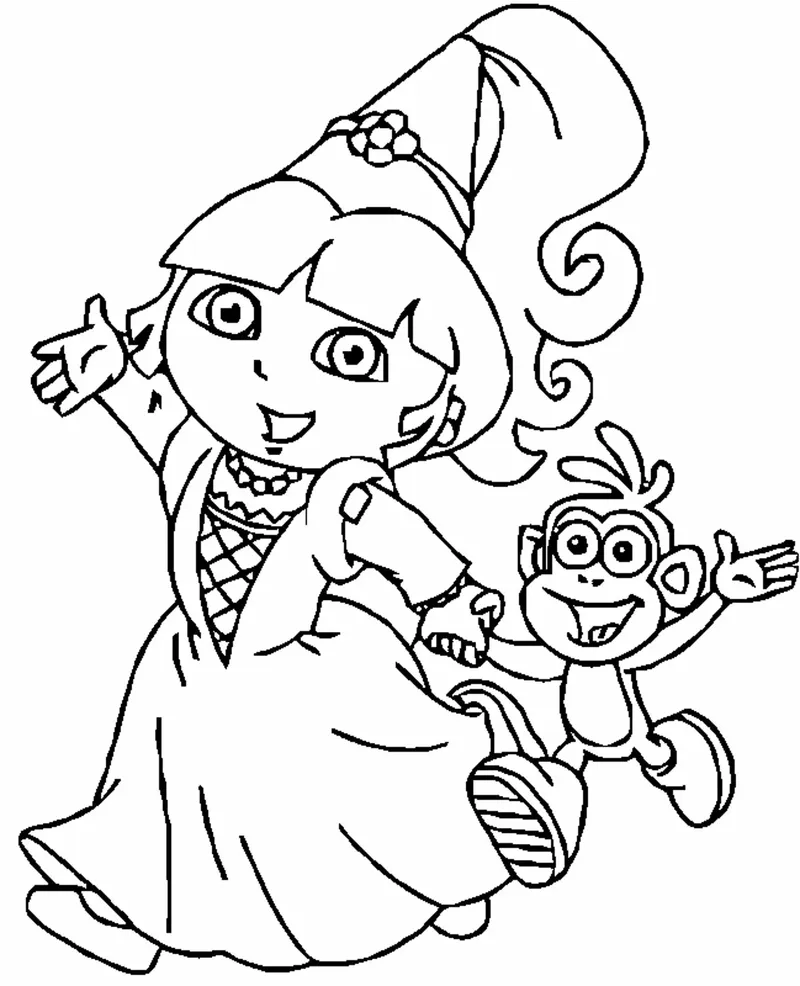 Hình tô màu Dora The Explorer giúp bé giải trí Hình tô màu Dora The Explorer giúp bé giải trí