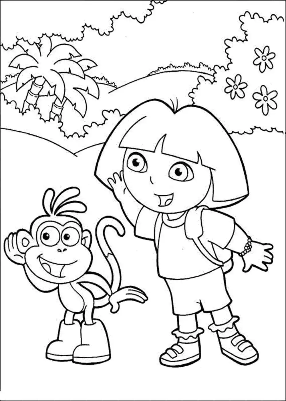 Tô màu Dora The Explorer với bạn đồng hành yêu thích Tô màu Dora The Explorer với bạn đồng hành yêu thích