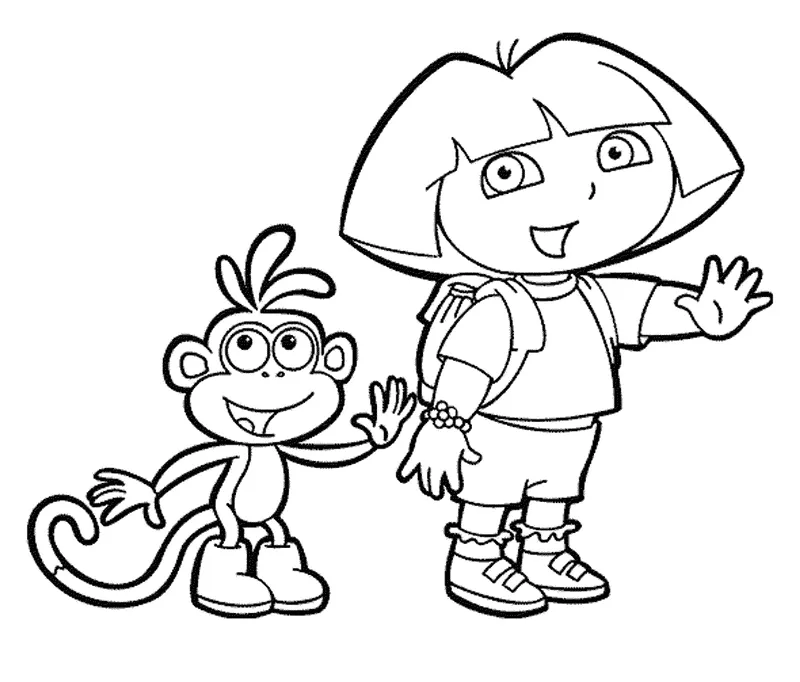 Hình vẽ tô màu Dora The Explorer cực kỳ sinh động Hình vẽ tô màu Dora The Explorer cực kỳ sinh động