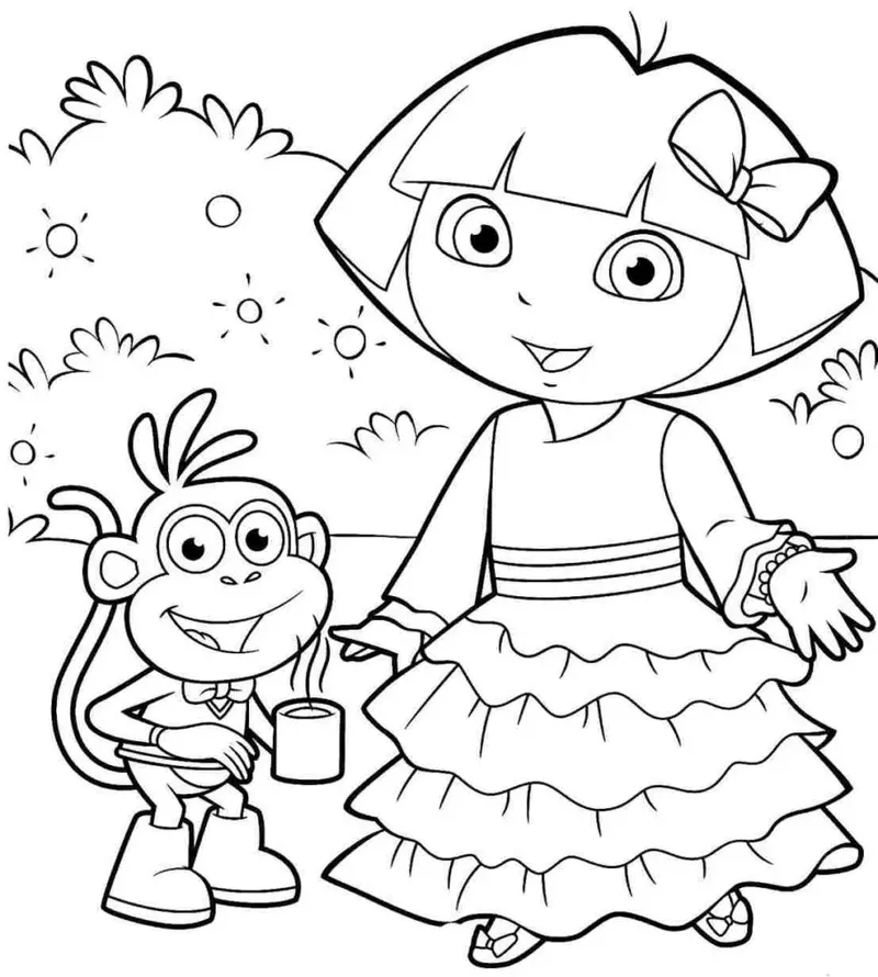 Hình tô màu Dora The Explorer cho bé thêm sáng tạo Hình tô màu Dora The Explorer cho bé thêm sáng tạo