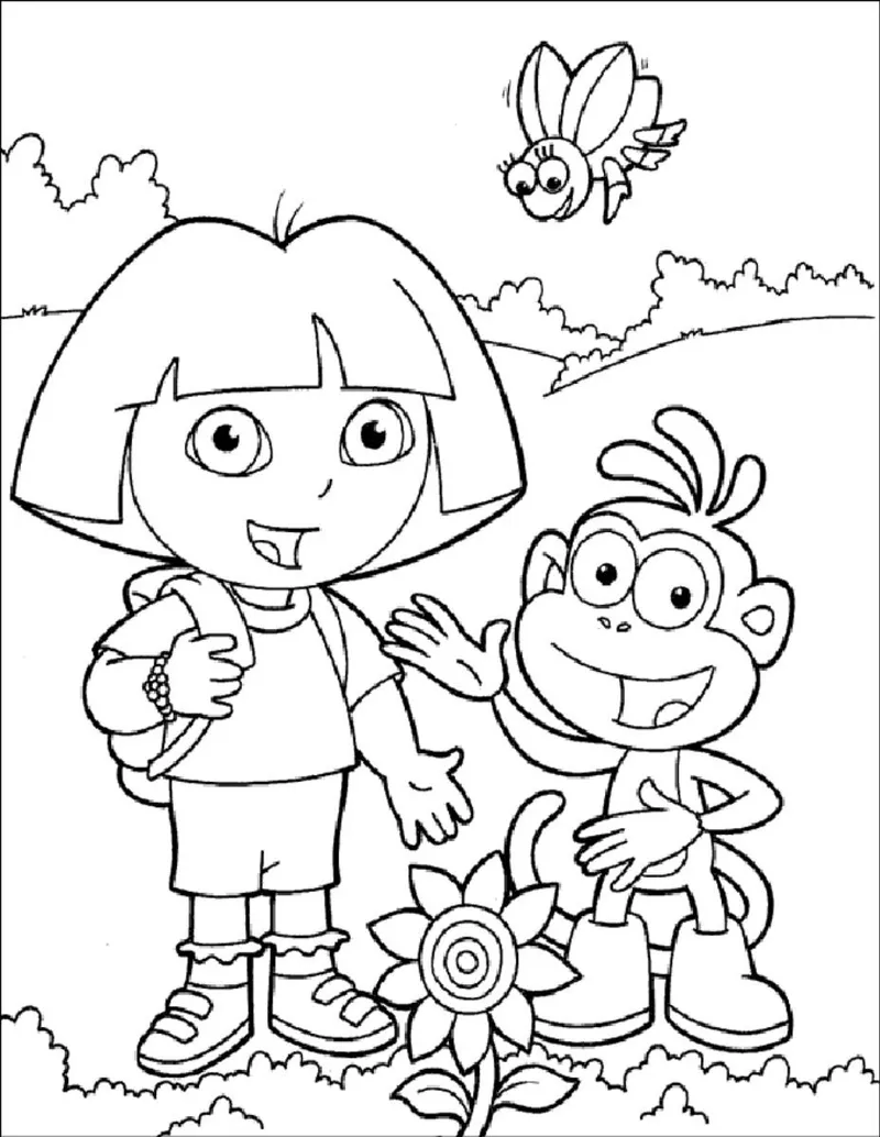 Tranh tô màu Dora The Explorer nổi bật với các chi tiết đẹp Tranh tô màu Dora The Explorer nổi bật với các chi tiết đẹp