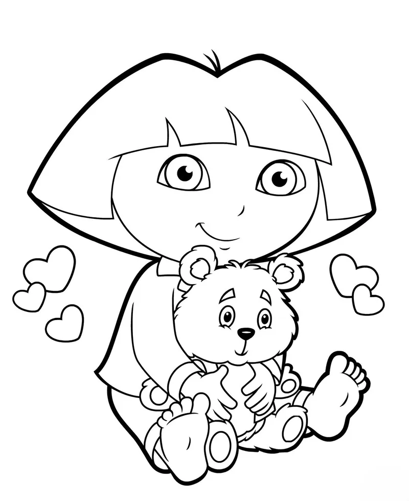 Hình tô màu Dora The Explorer cho bé sáng tạo Hình tô màu Dora The Explorer cho bé sáng tạo